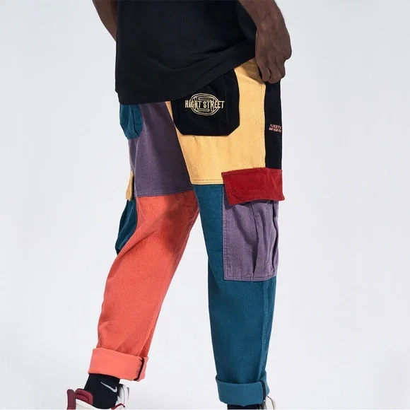【COLOR iN ID】Corduroy flop color matching pants 8618f24558ac85d68004fbe75818e9